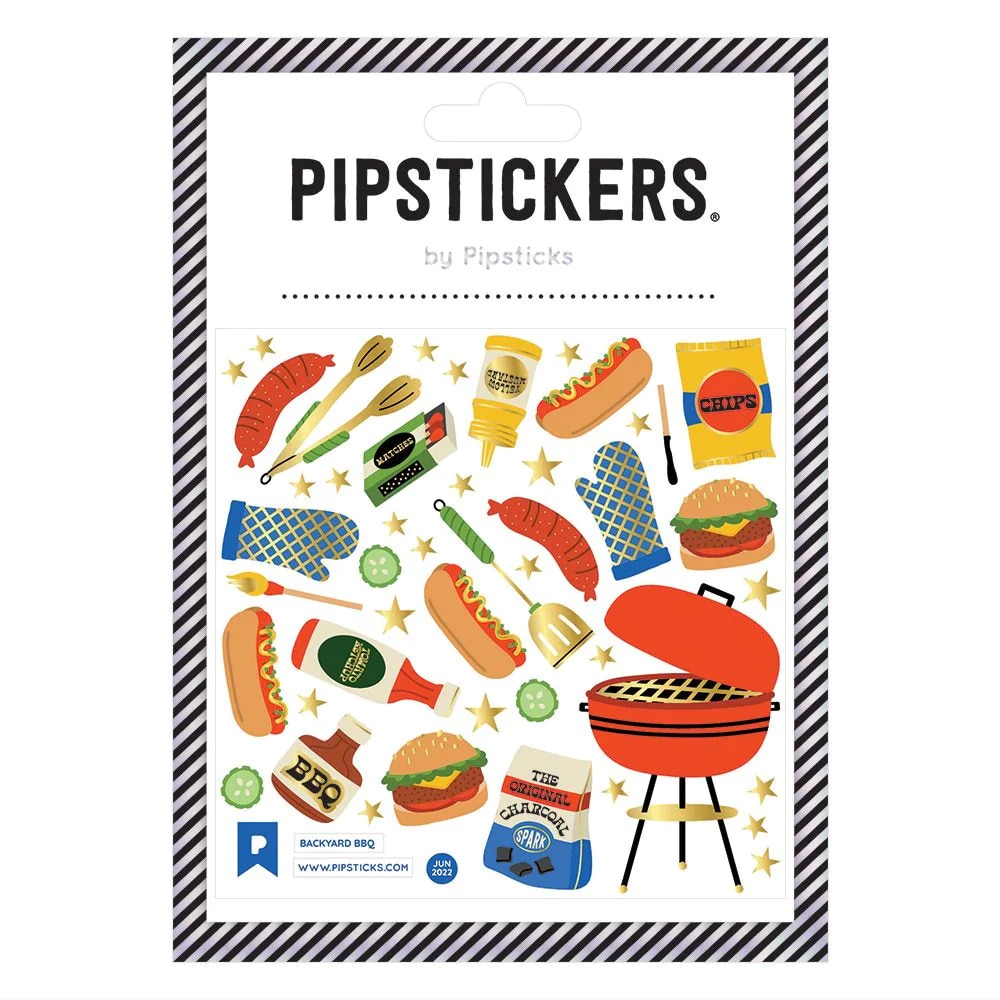 Pipsticks, Stickers, Art & School, 4x4-In, 685985, Backyard BBQ